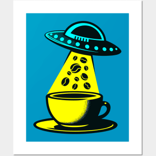 Caffeine Encounter - UFO Caffee Posters and Art